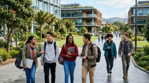 International students studying at a New Zealand university